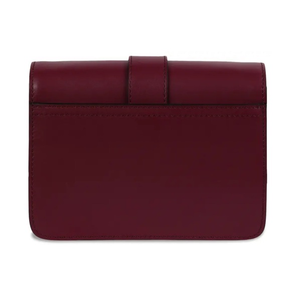 Moschino Heart Lock Leather Crossbody in purplish burgundy (NEW) - Picture 2 of 4